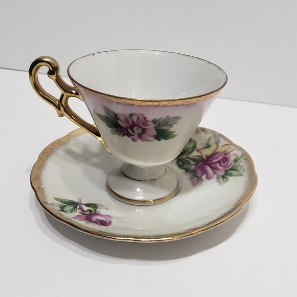 Lefton China Hand Painted Tea Cup and Saucer - Picture 2 of 11